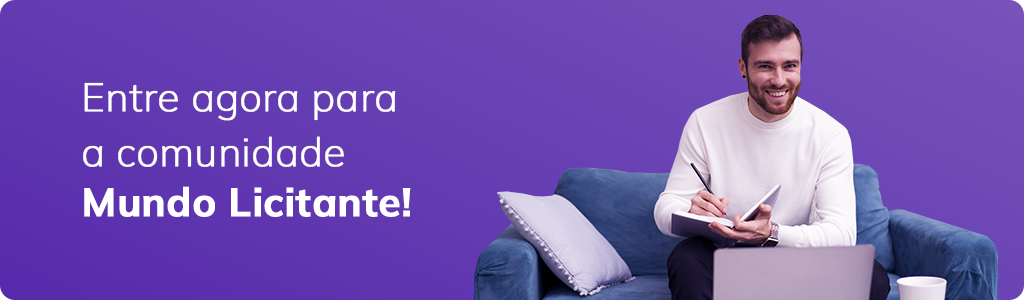 Banner “Entre agora para a comunidade Mundo Licitante”. Participe da Mundo Licitante, a melhor comunidade de licitantes. 