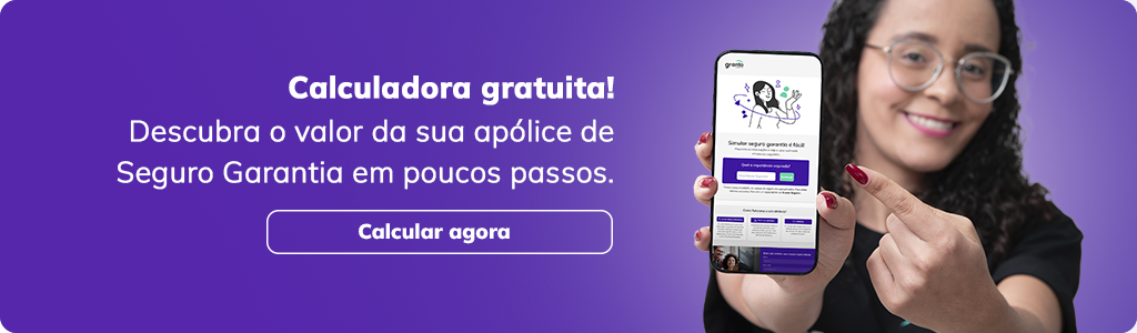 Título: Calculadora gratuita!
Texto de apoio: Descubra o valor da sua apólice de Seguro Garantia em poucos passos.
CTA: Calcular agora
Seguro Garantia Executante Concessionário